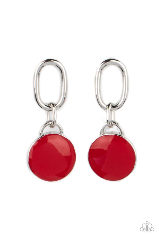Paparazzi Earrings - Drop a Tint - Red