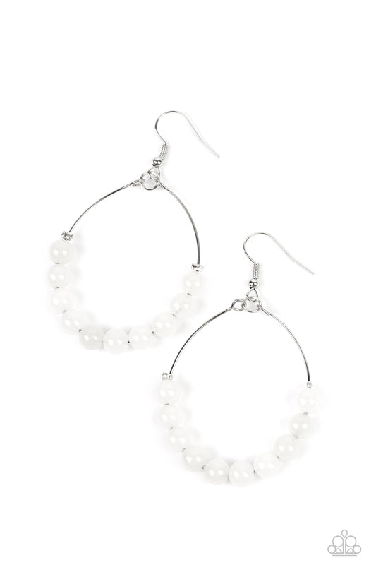 Paparazzi Earrings - Catch a Breeze - White