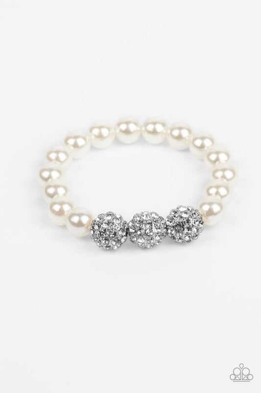 Paparazzi Bracelets - Breathtaking Ball - White