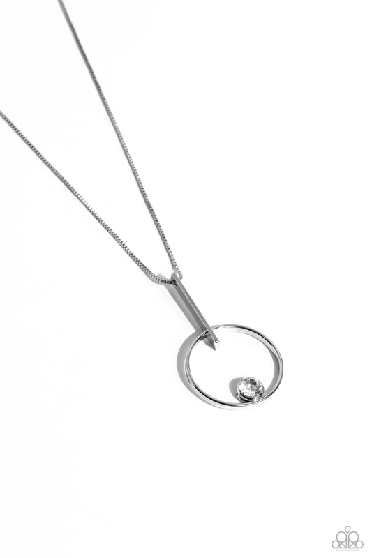 Paparazzi Necklaces - Hooped Theory - White
