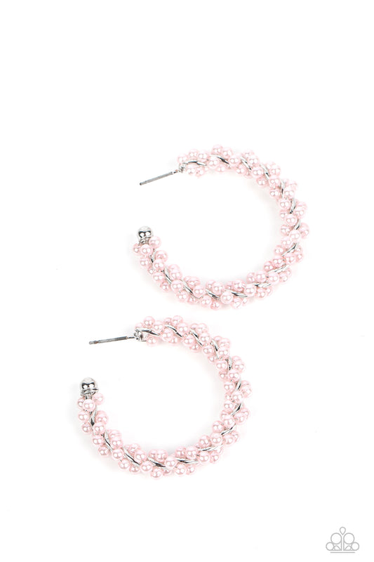 Paparazzi Earrings - Yacht Royale - Pink - Hoops