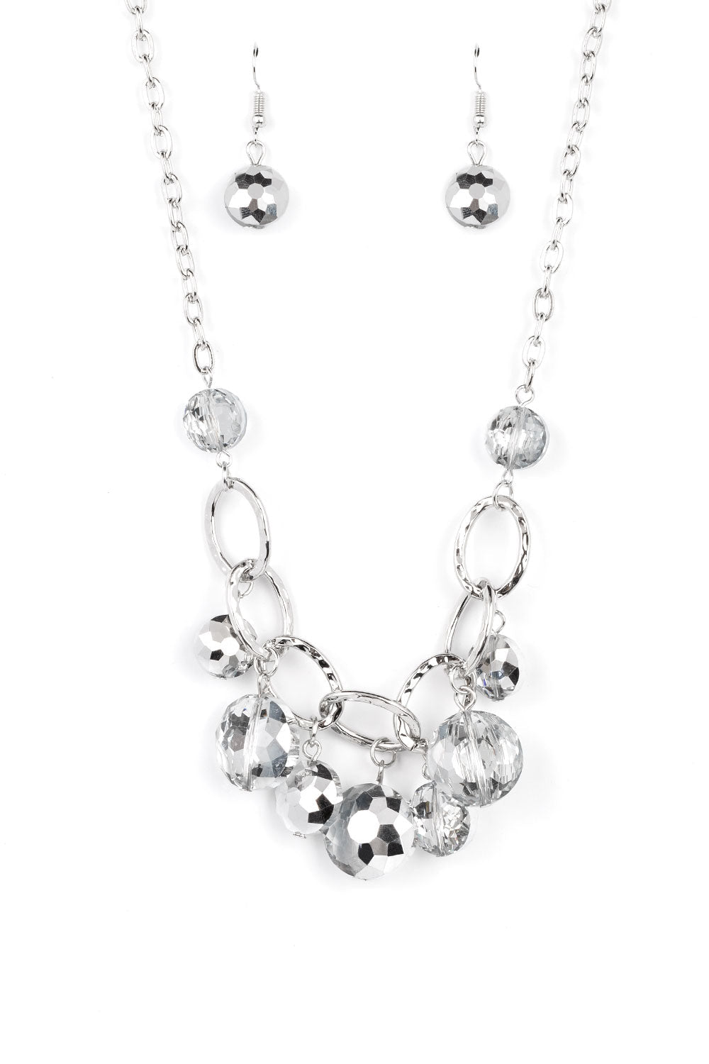 Paparazzi Necklaces - Rhinestone River - Silver