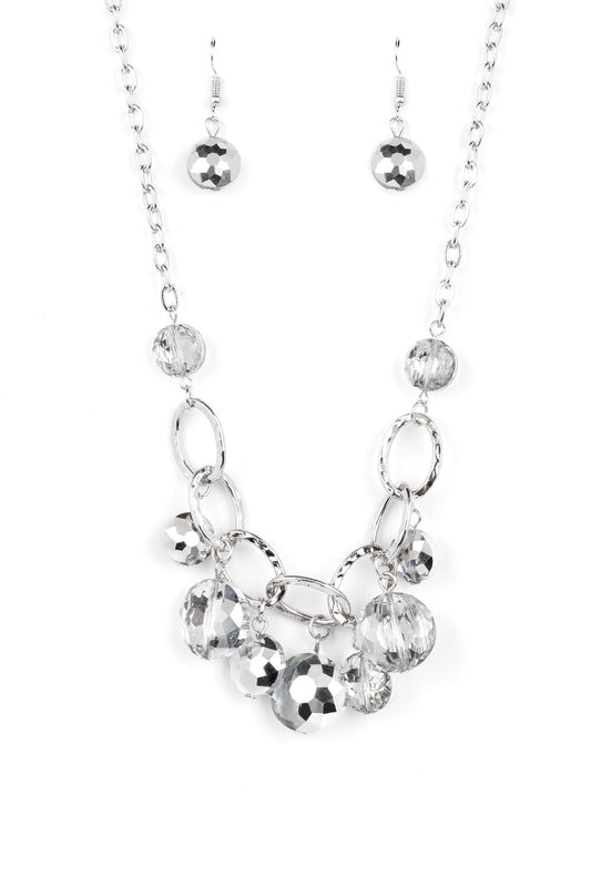 Paparazzi Necklaces - Rhinestone River - Silver