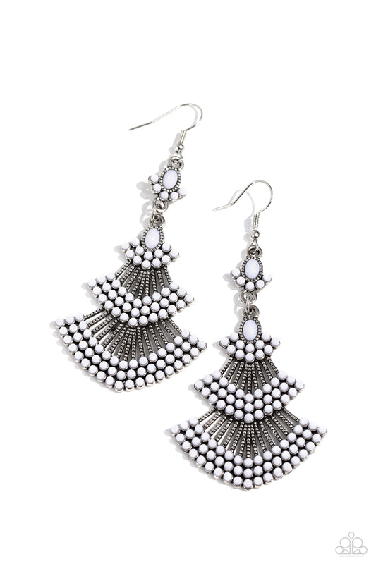 Paparazzi Earrings - Eastern Expression - White