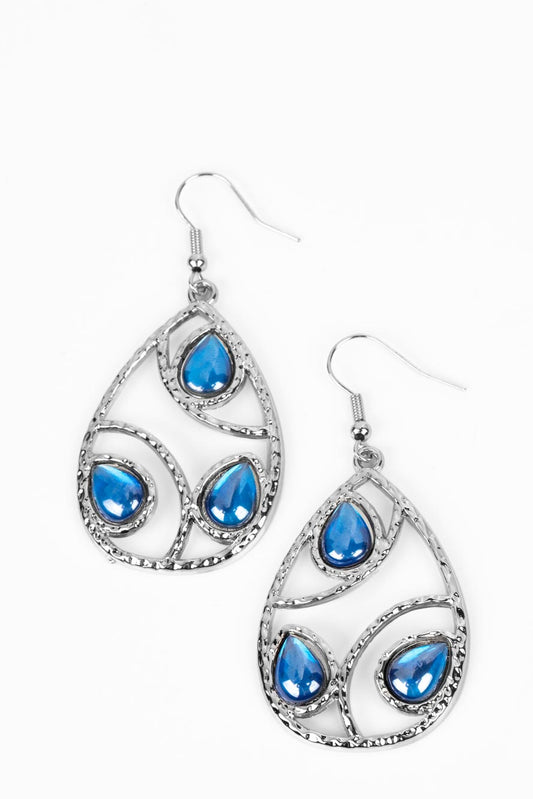 Paparazzi Earrings - Send the BRIGHT Message - Blue