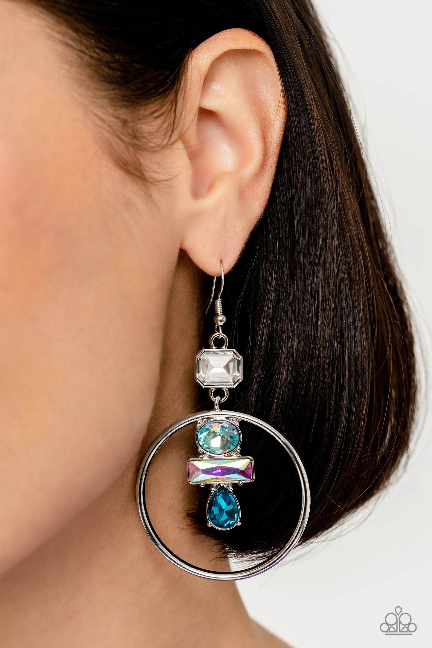 Paparazzi Earrings - Geometric Glam - Blue