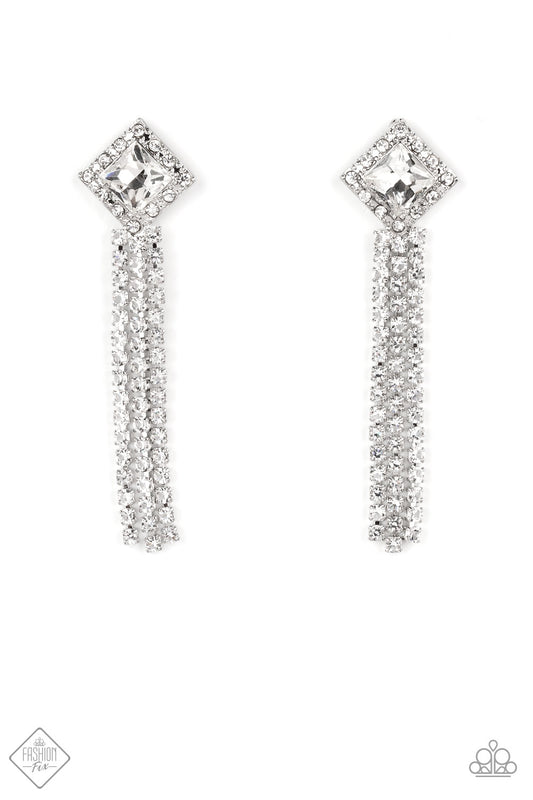 Paparazzi Earrings - Seasonal Sparkle - White - Fashion Fix