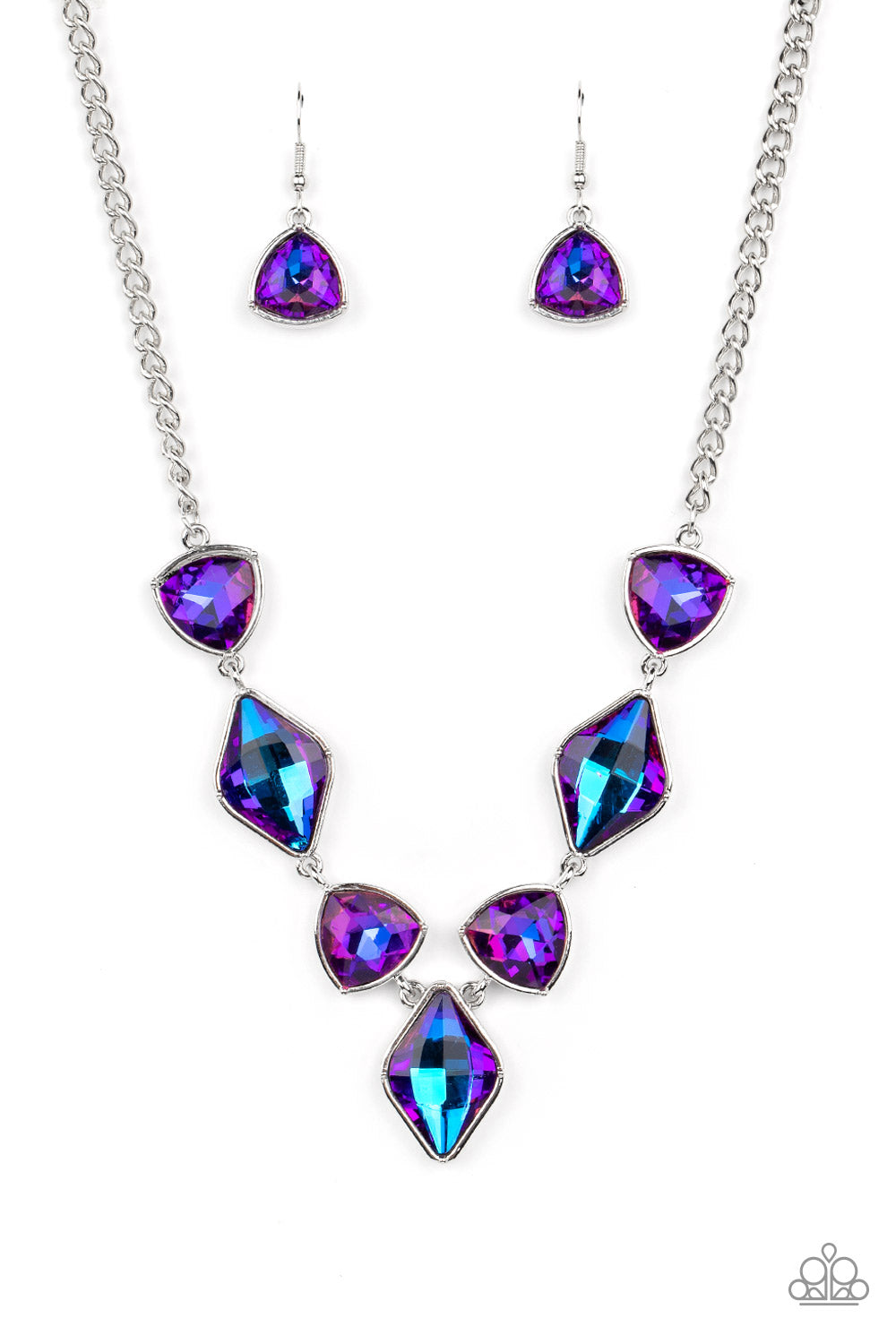 Paparazzi Necklaces - Glittering Geometrics - Purple