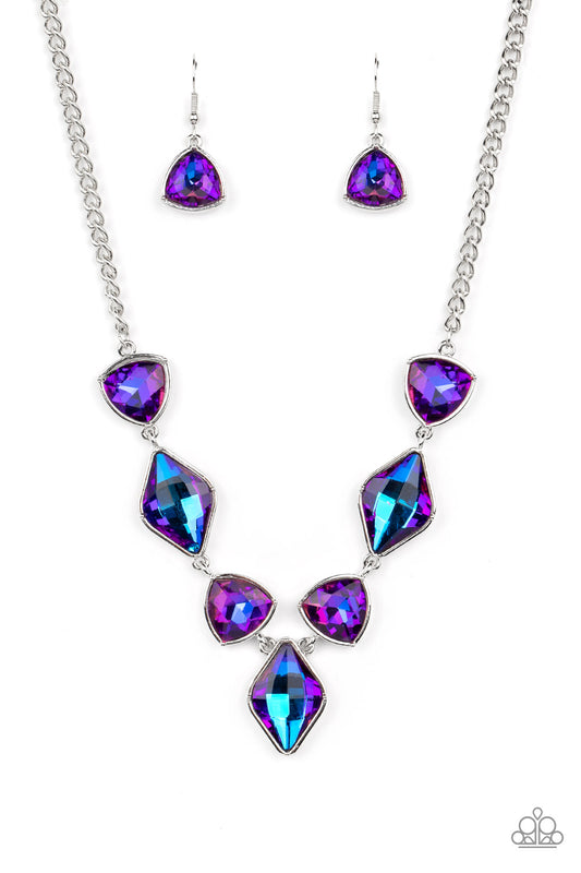 Paparazzi Necklaces - Glittering Geometrics - Purple