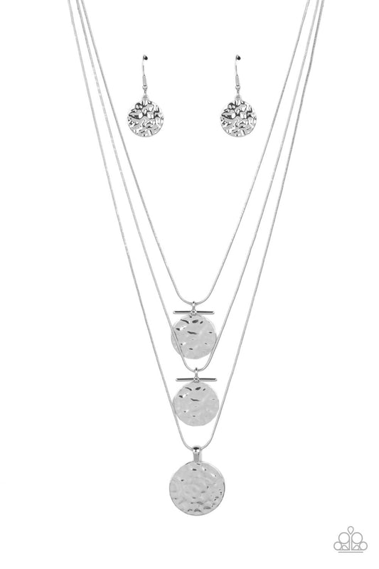 Paparazzi Necklaces - Dizzying Discs - Silver