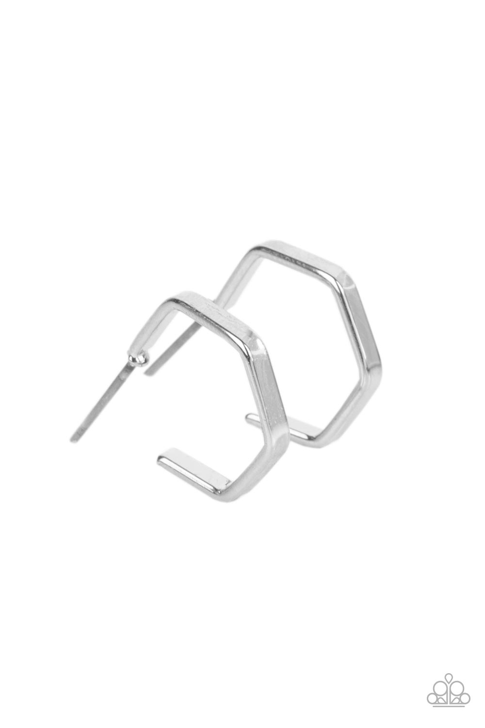 Paparazzi Earrings - Haute Hexagons - Siver