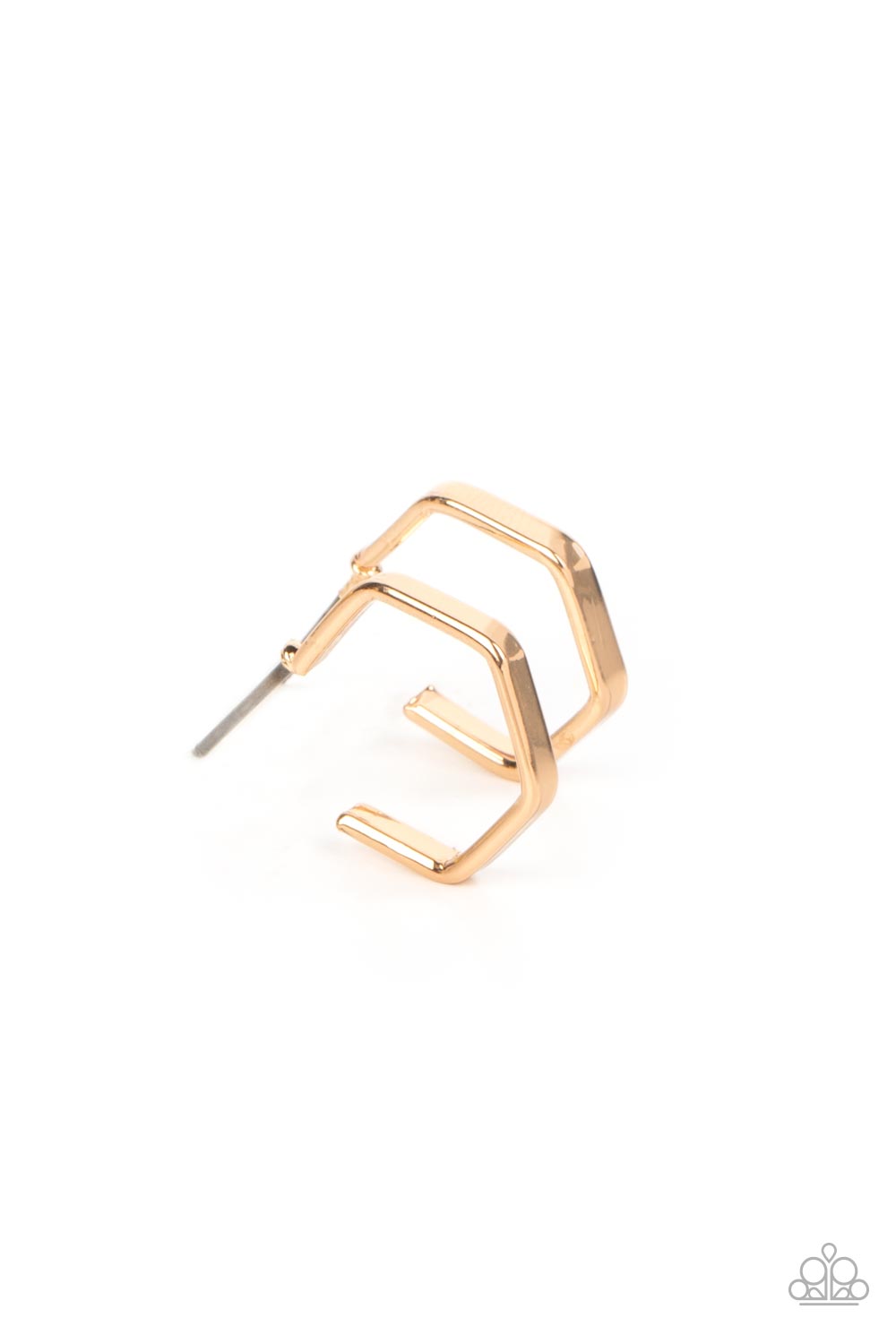 Paparazzi Earrings - Haute Hexagons - Gold
