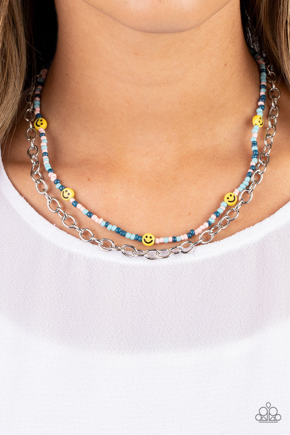 Paparazzi Necklace - Happy Looks Good on You - Blue