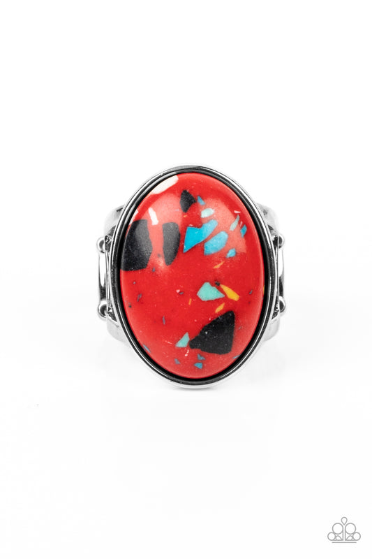 Paparazzi Rings - Majestic Marbling - Red
