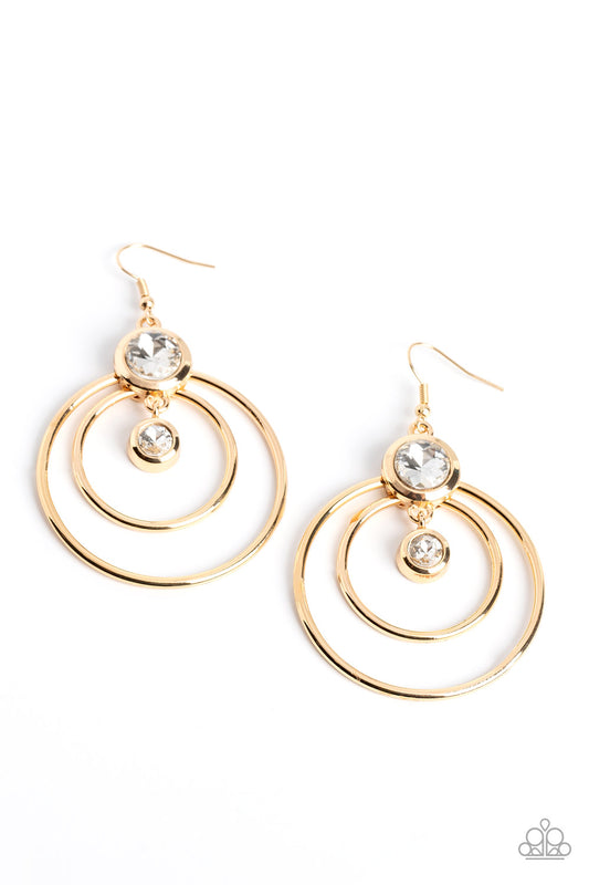 Paparazzi Earrings - Dapperly Deluxe - Gold