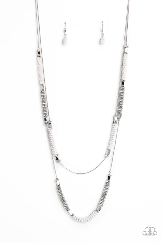 Paparazzi Necklaces -  Caviar Chic - White