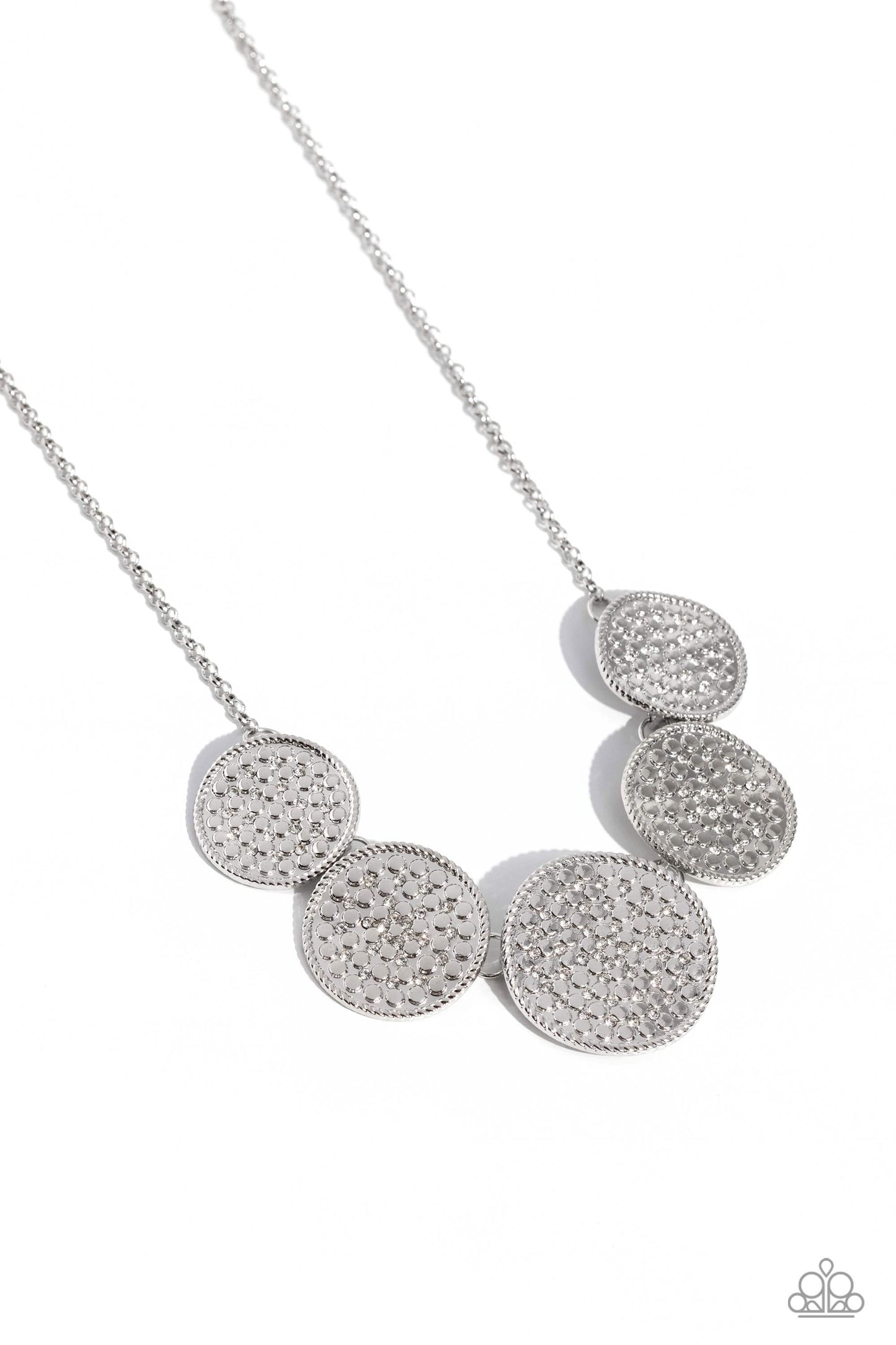 Paparazzi Necklaces - Medaled Mosaic - White