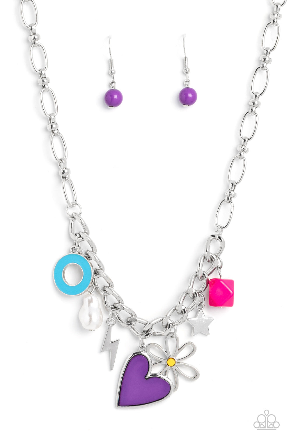 Paparazzi  Necklaces - Living in Charm-ony - Purple