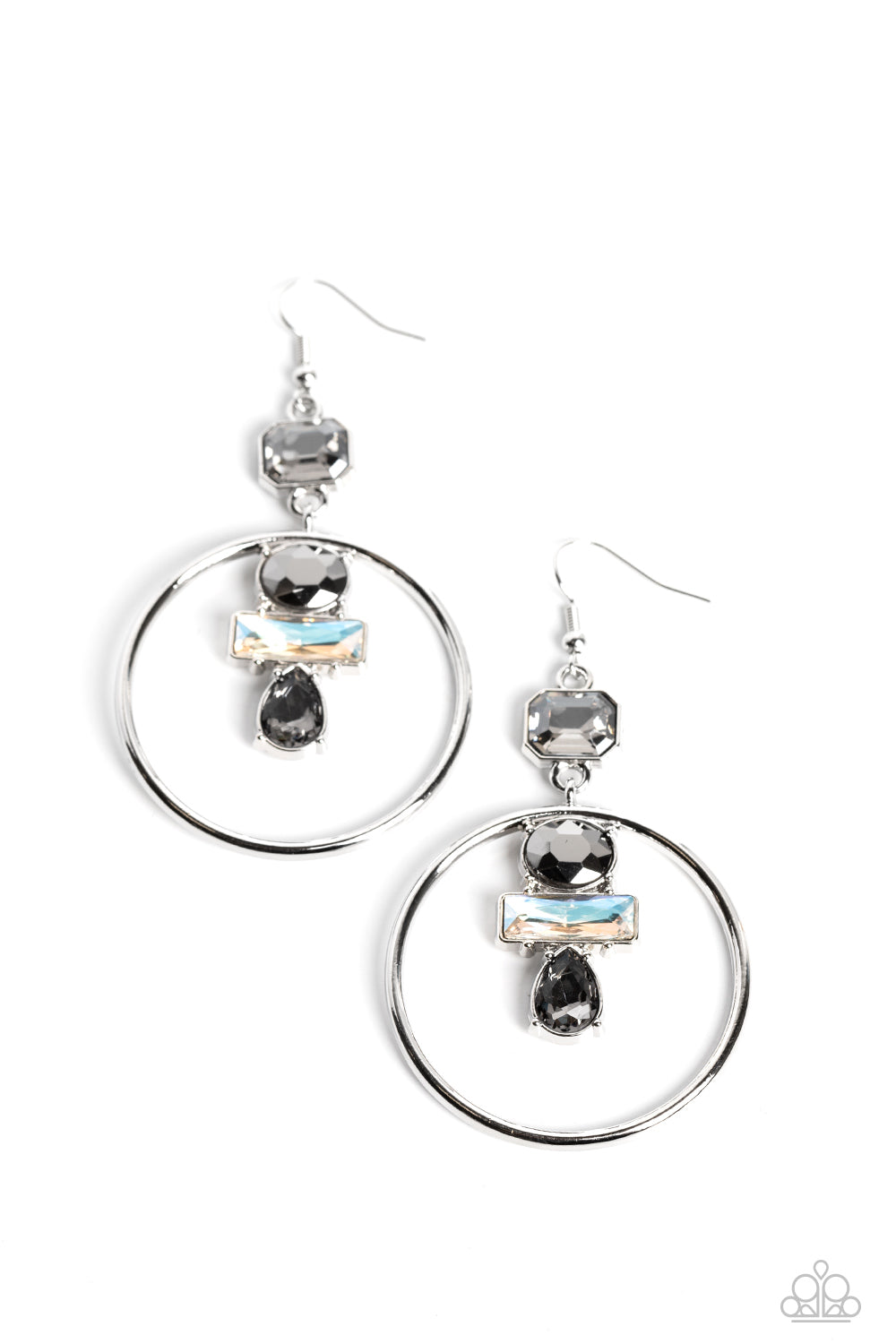 Paparazzi Earrings - Geometric Glam - Silver