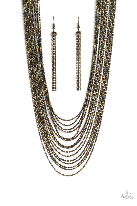 Paparazzi Necklaces - Cascading Chains - Brass