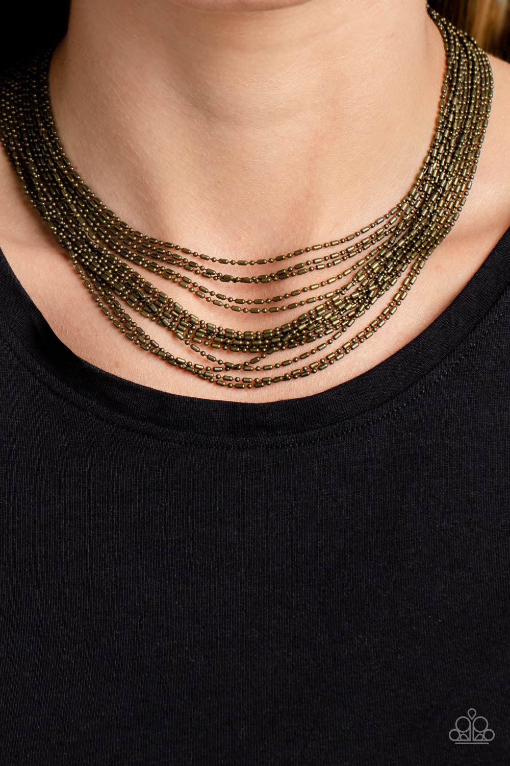 Paparazzi Necklaces - Cascading Chains - Brass