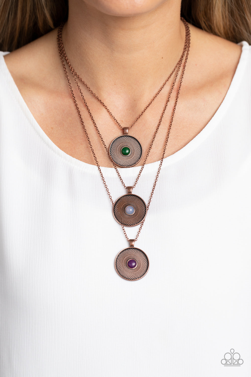 Paparazzi Necklaces - Geographic Grace - Copper