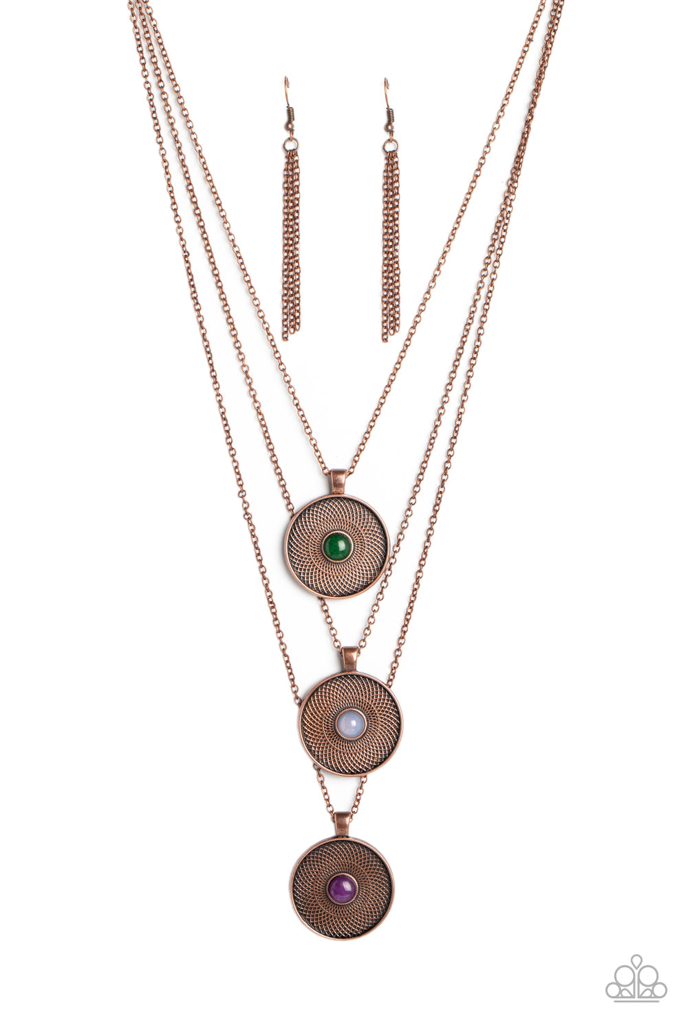 Paparazzi Necklaces - Geographic Grace - Copper