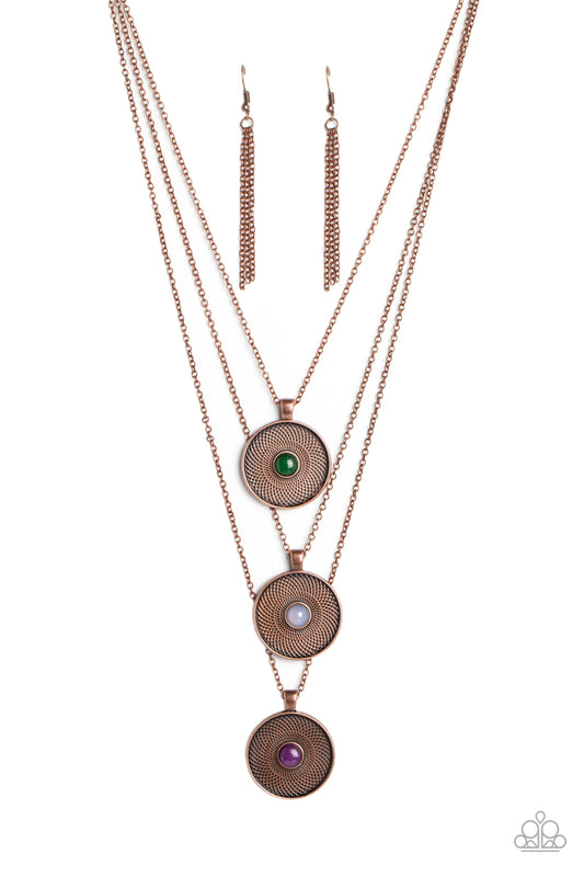 Paparazzi Necklaces - Geographic Grace - Copper