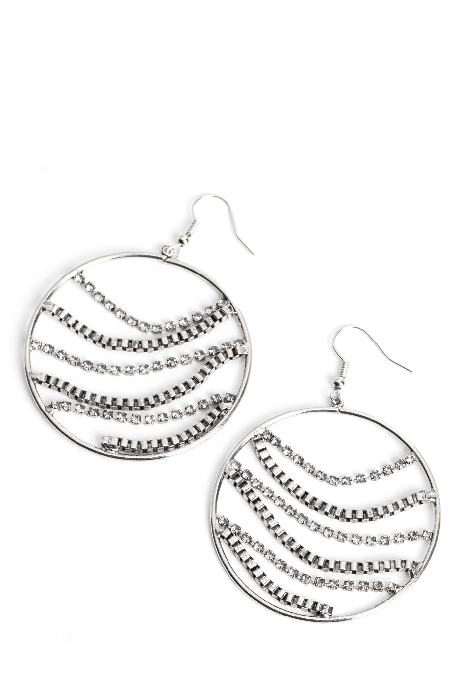 Paparazzi Earrings - Fighting Fortune - White