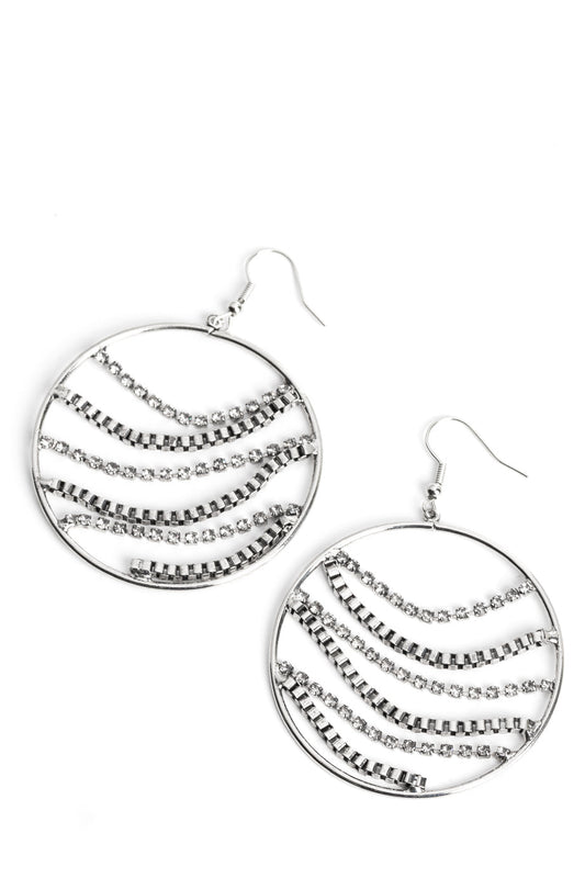 Paparazzi Earrings - Fighting Fortune - White