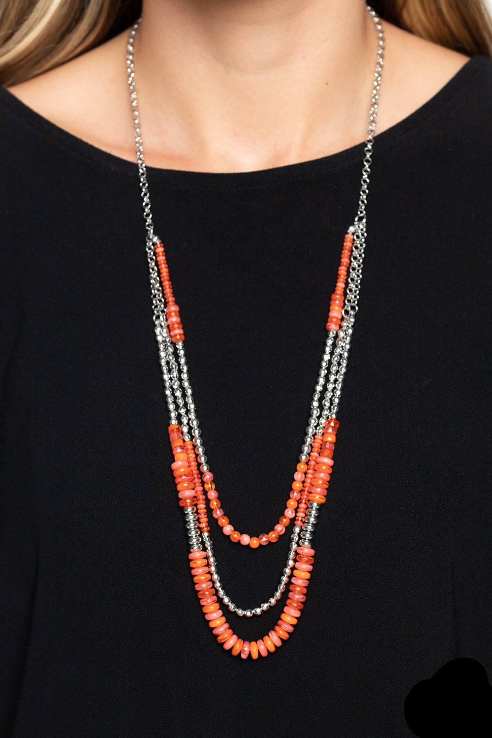 Paparazzi Necklaces - Newly Neverland - Orange