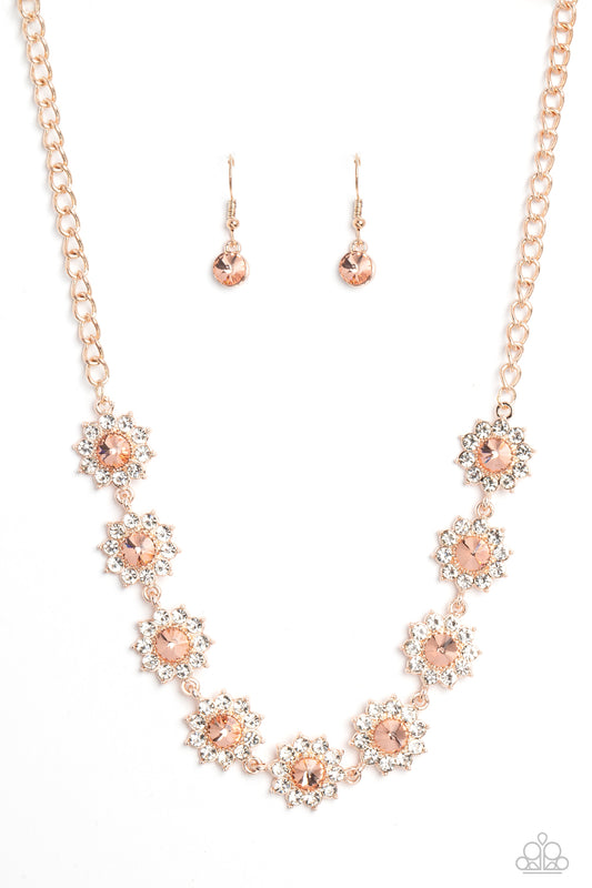 Paparazzi Necklaces - Blooming Brilliance - Rose Gold