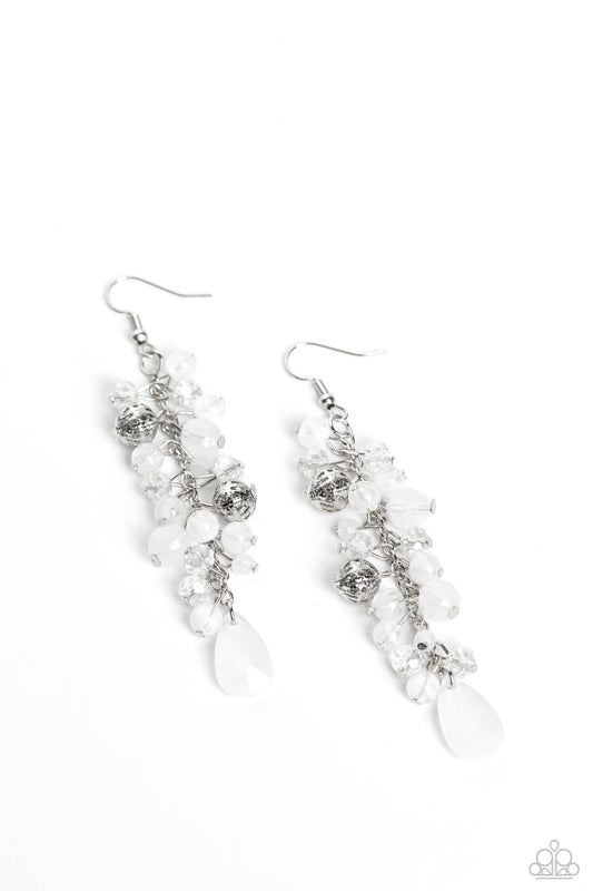 Paparazzi Earrings - Cheeky Cascade - White