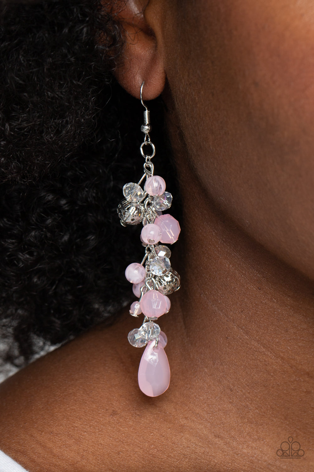 Paparazzi Earrings - Cheeky Cascade - Pink