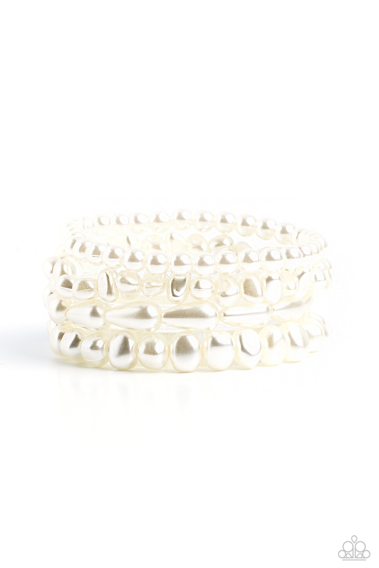 Paparazzi Bracelets - Gossip PEARL - White