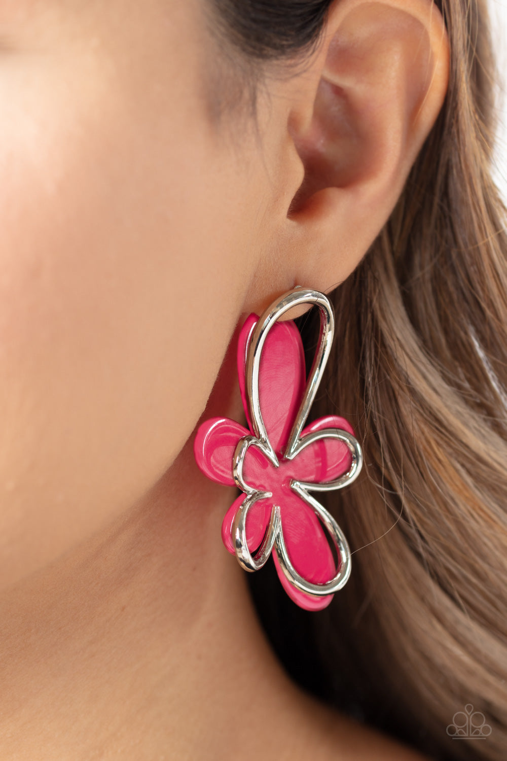 Paparazzi Earrings - Glimmering Gardens - Pink