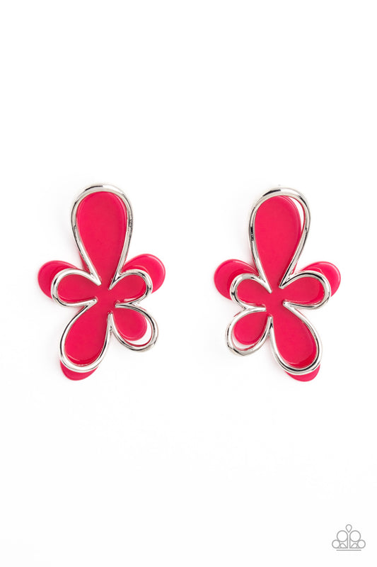 Paparazzi Earrings - Glimmering Gardens - Pink