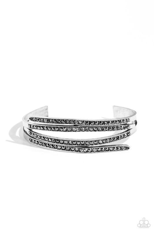 Paparazzi Bracelets - CURVED Lines - Silver