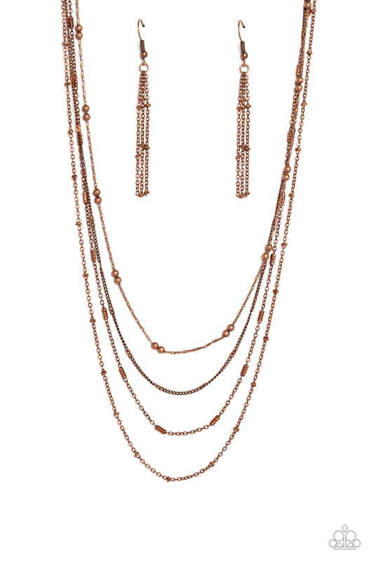 Paparazzi Necklaces - Studded Shimmer - Copper