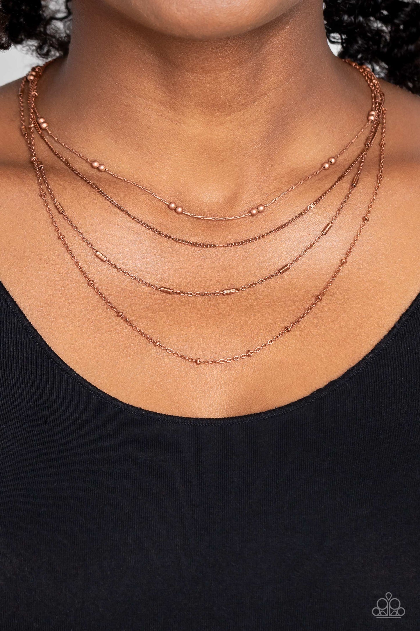 Paparazzi Necklaces - Studded Shimmer - Copper