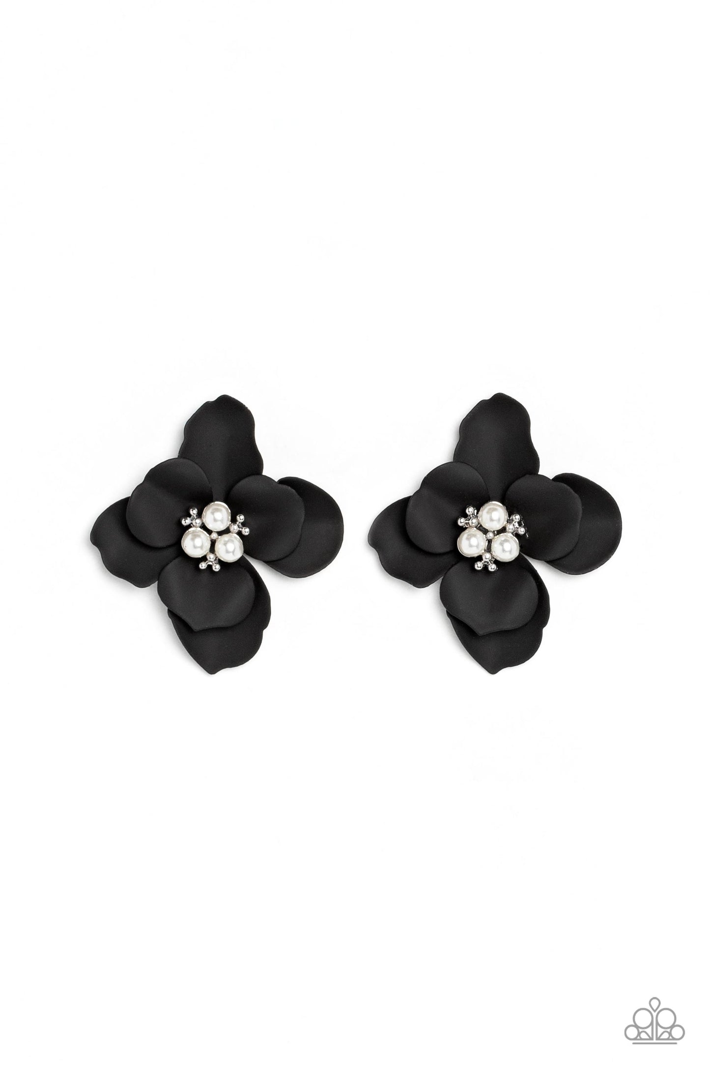 Paparazzi Earrings - Jovial Jasmine - Black