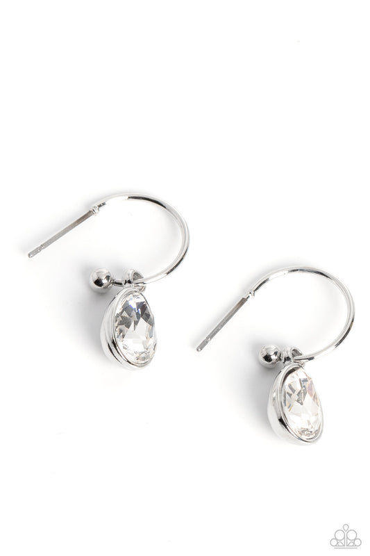 Paparazzi Earrings - Teardrop Tassel - White