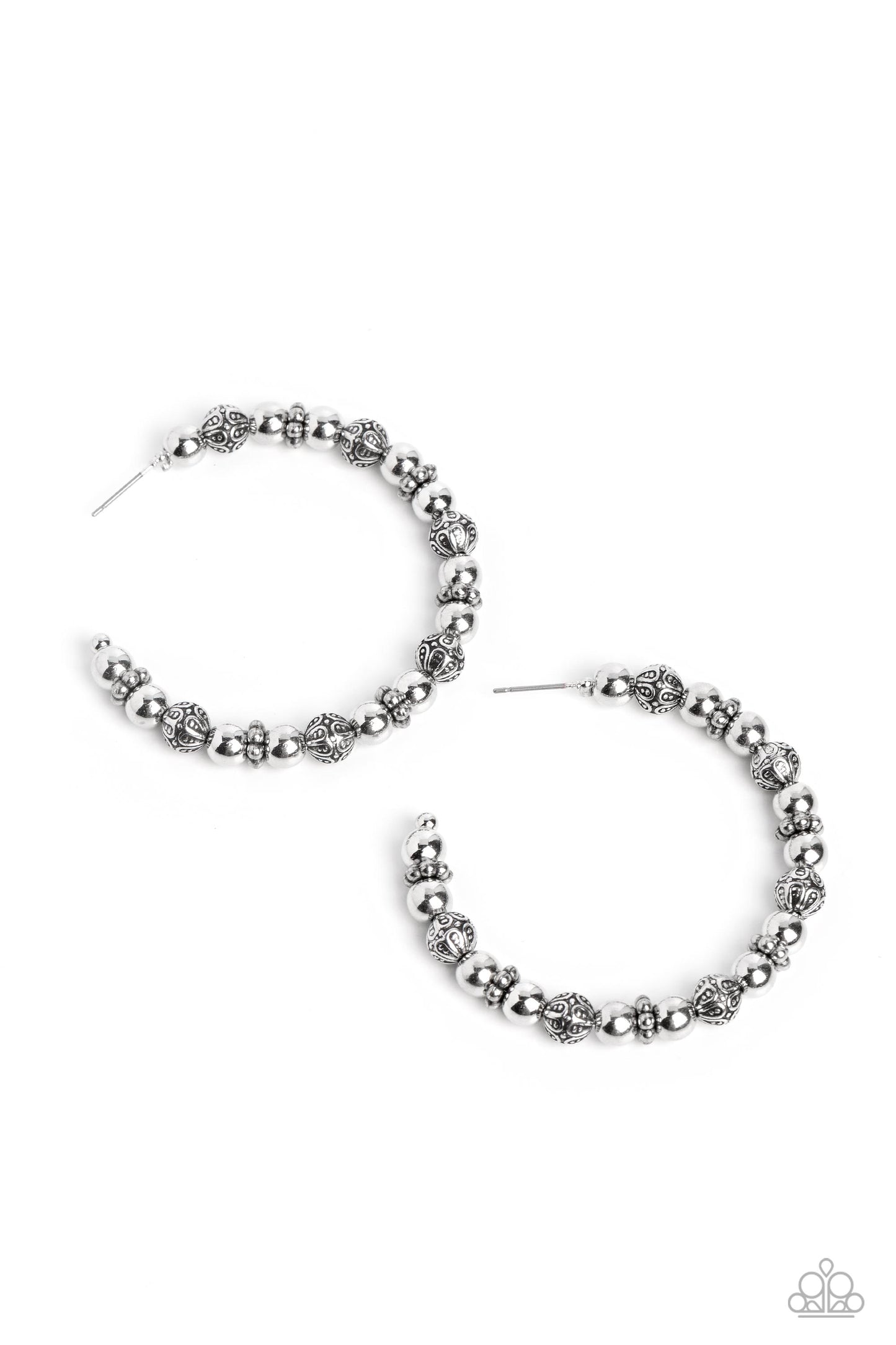 Paparazzi Earrings - Rebuilt Ruins - Silver - Hoops