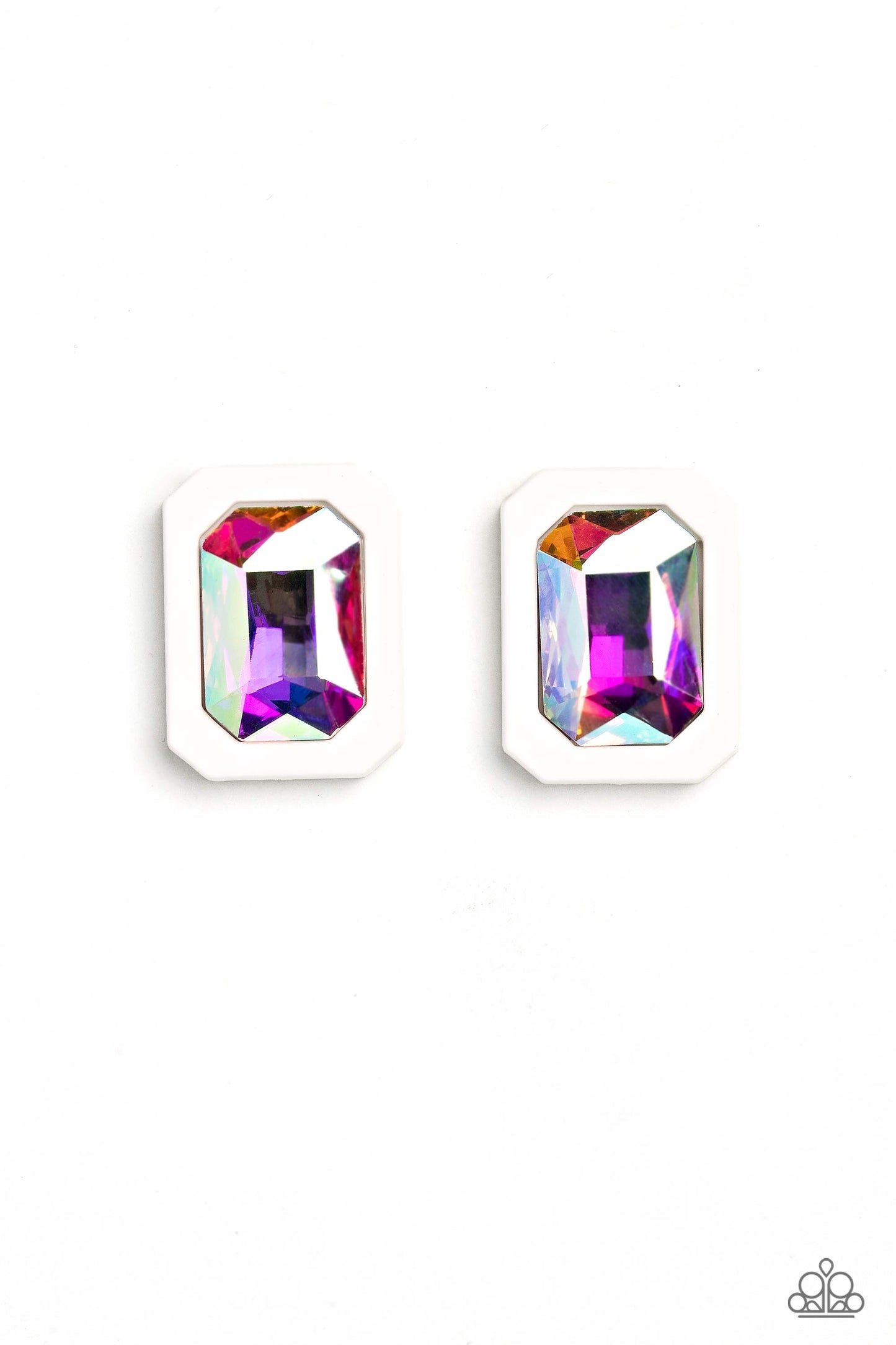 Paparazzi Earrings - Edgy Emeralds - Multi