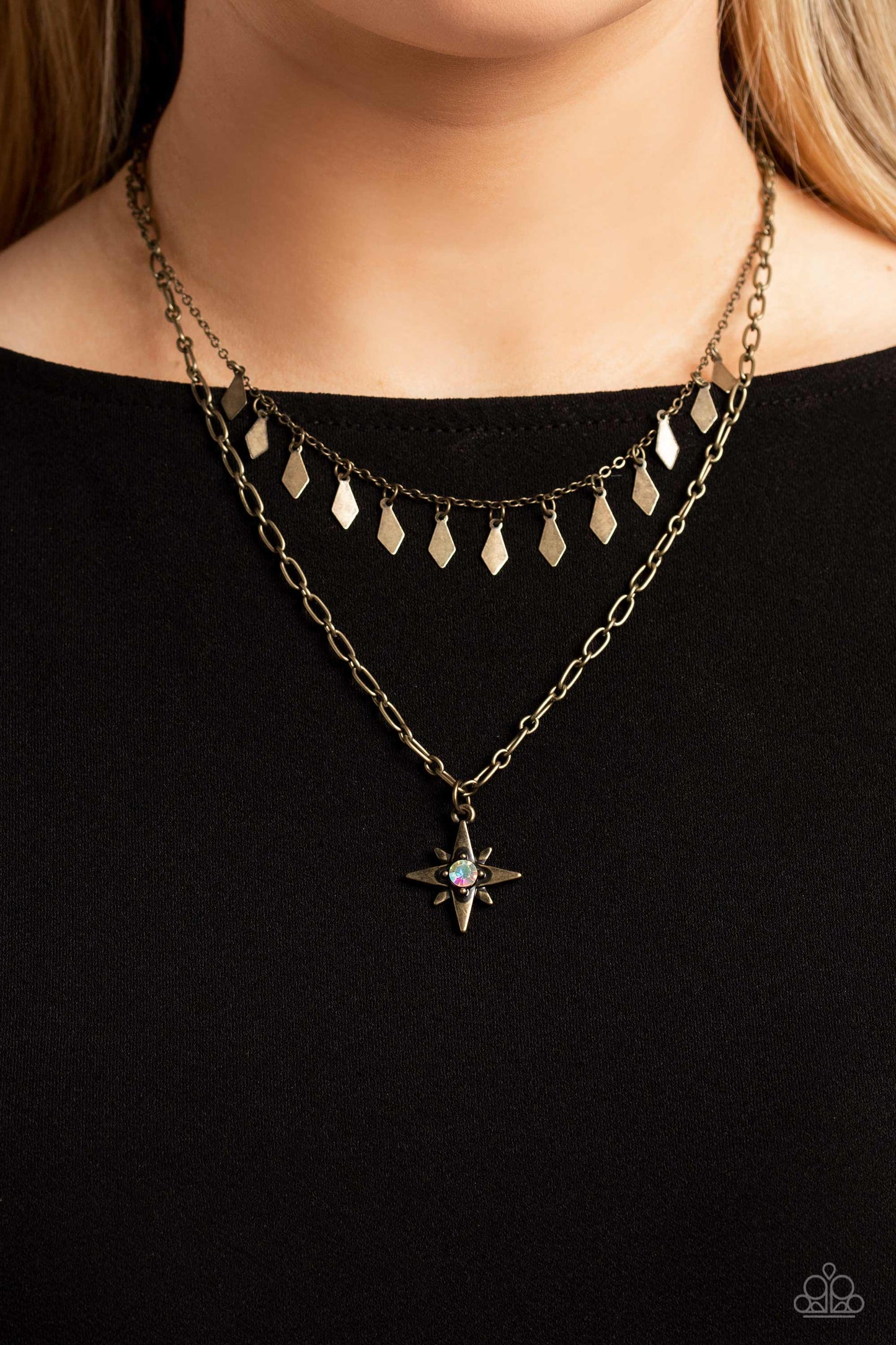 Paparazzi Necklaces - The Second Star To The LIGHT - Brass