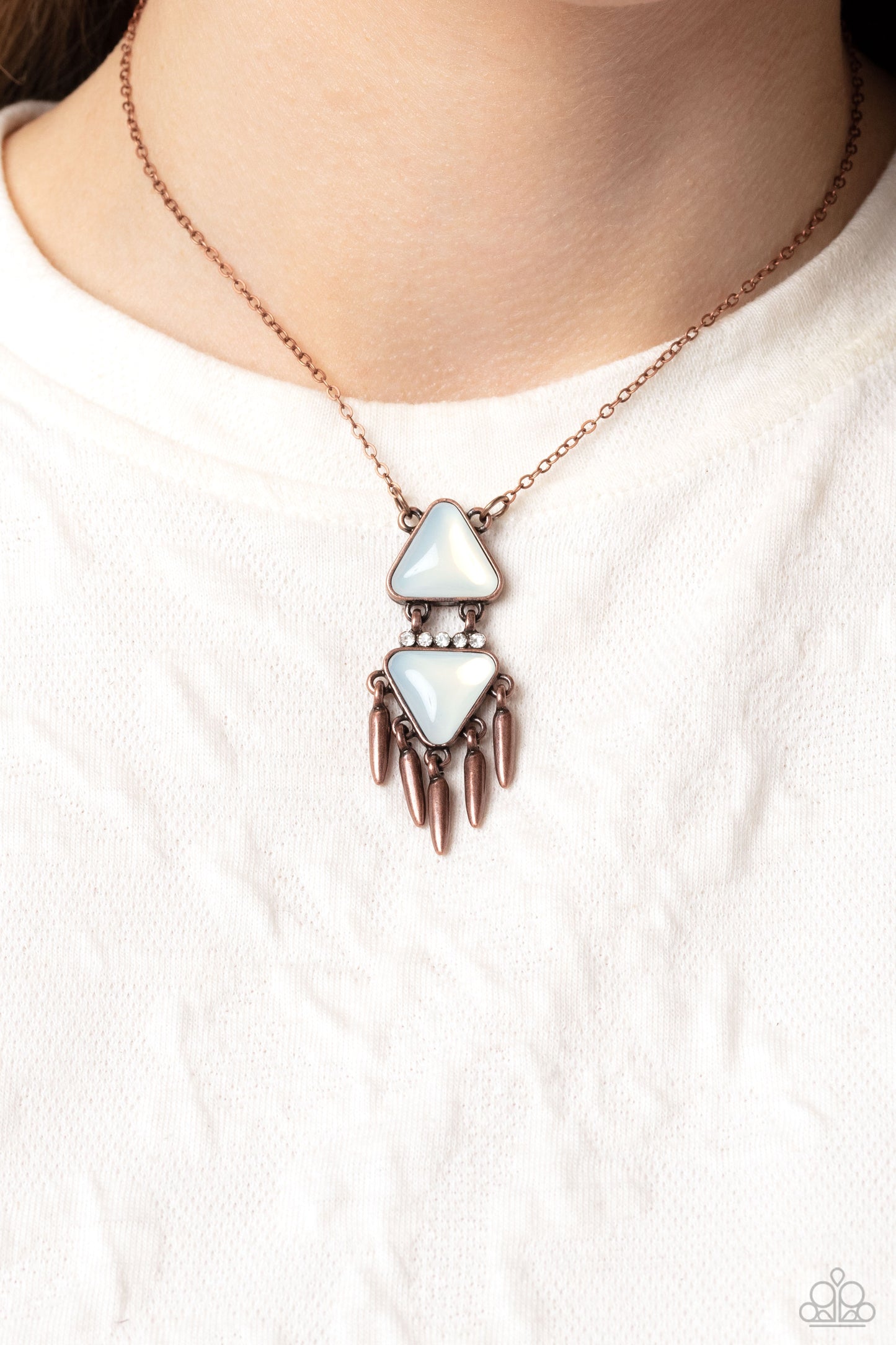 Paparazzi Necklaces - Under the FRINGE - Copper