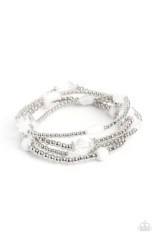 Paparazzi Bracelets - Geometric Guru - White