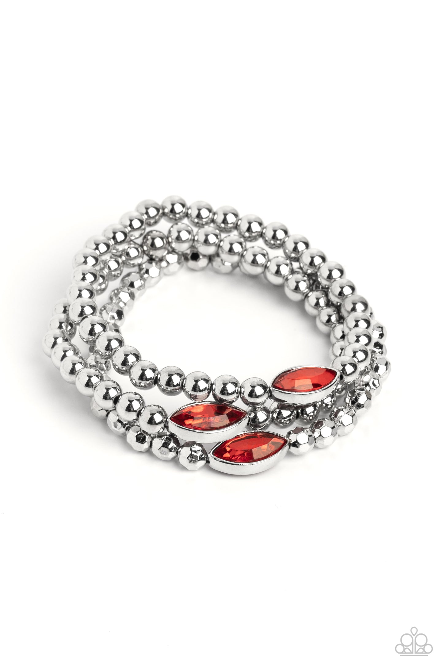 Paparazzi Bracelets - Twinkling Team - Red