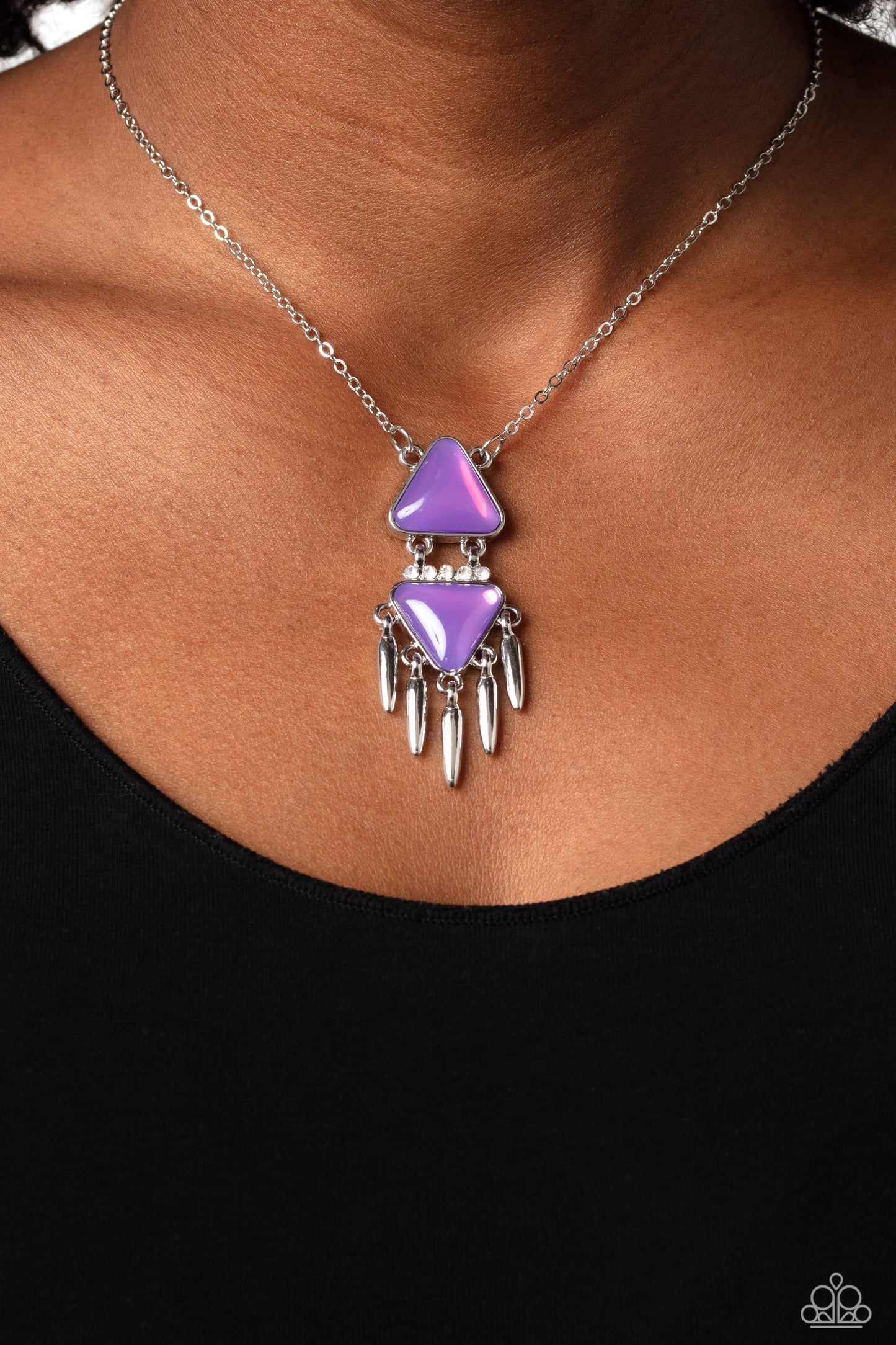 Paparazzi Necklaces - Under the FRINGE - Purple