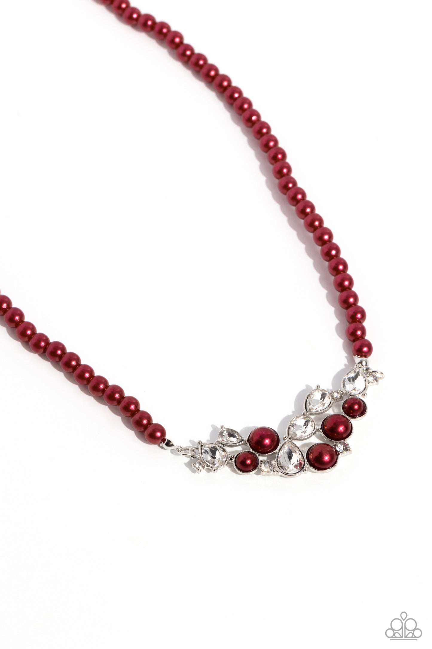 Paparazzi Necklaces - Pampered Pearls - Red